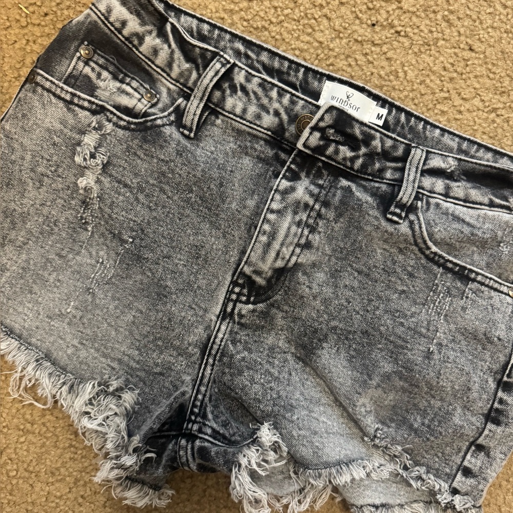 Windsor Women's Washed Black Jean Shorts